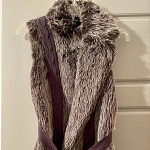 XOXO Brown wrap Faux Fur Vest